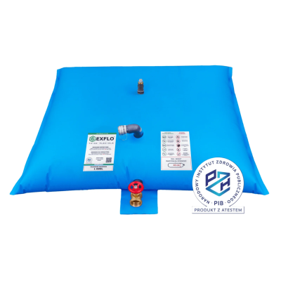 Zbiornik na wodę pitną Waterbase D Plus - mobilny, z wyposażeniem - TPU, atest PZH