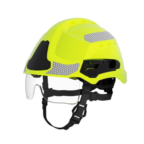 Hełm ratowniczy GALLET F2XR - HI-VIS limonka, fotoluminescencyjny