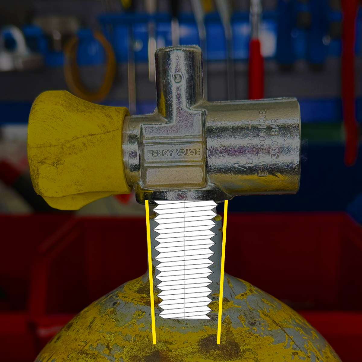 zawór stożkowy schemat uproszczony